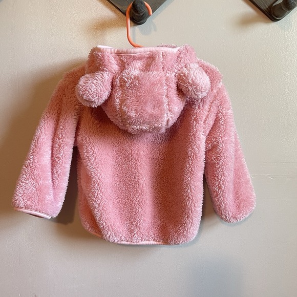 Fuzzy Soft Pink Bear Zip Jacket | 18-24m to 2T - Picture 4 of 6